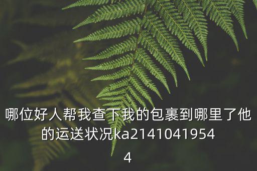 哪位好人幫我查下我的包裹到哪里了他的運送狀況ka21410419544