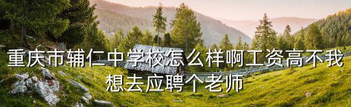 重慶市輔仁中學校等級，重慶市輔仁中學校怎么樣啊工資高不我想去應聘個老師
