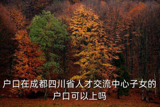 戶(hù)口在成都四川省人才交流中心子女的戶(hù)口可以上嗎