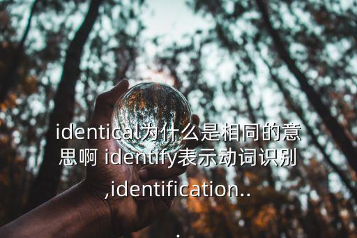 identical為什么是相同的意思啊 identify表示動詞識別,identification...