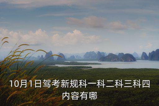 10月1日駕考新規科一科二科三科四內容有哪