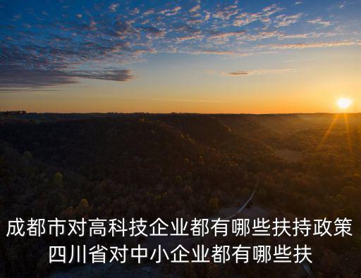 成都市對高科技企業都有哪些扶持政策四川省對中小企業都有哪些扶