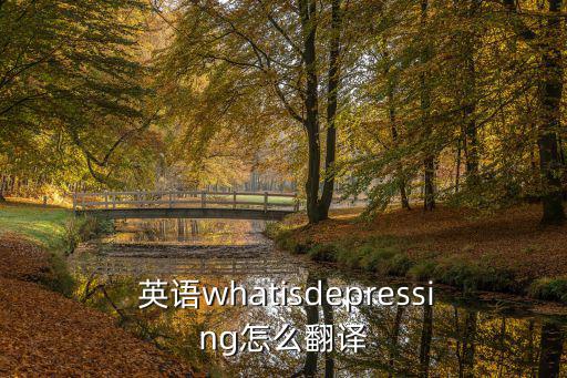  英語whatisdepressing怎么翻譯