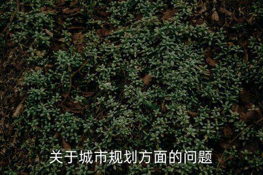 關于城市規劃方面的問題