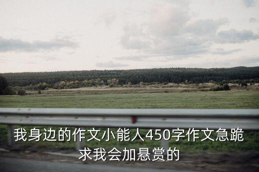 我身邊的，我身邊的作文小能人450字作文急跪求我會加懸賞的