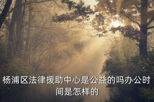 楊浦區法律援助中心是公益的嗎辦公時間是怎樣的