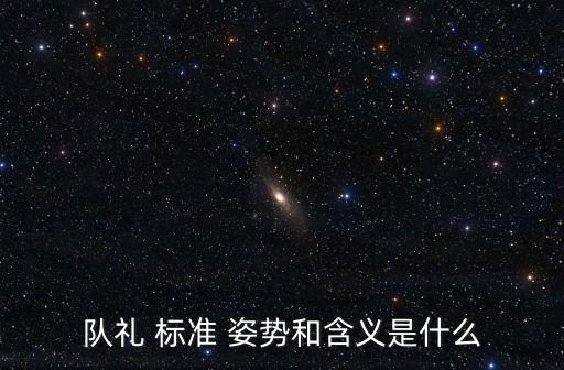 隊禮 標準 姿勢和含義是什么