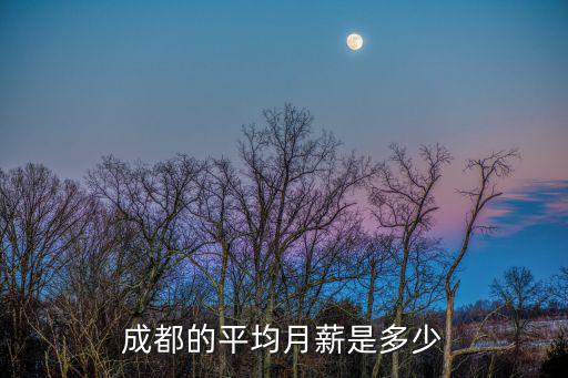成都市市均工資，成都的平均月薪是多少
