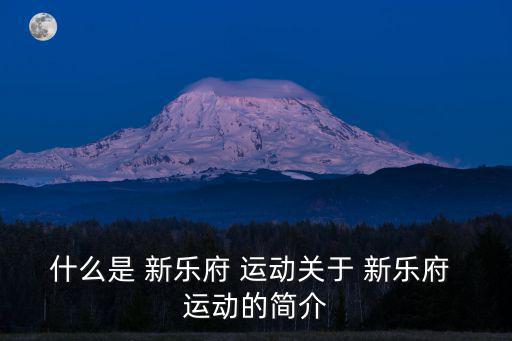 什么是 新樂府 運動關于 新樂府 運動的簡介