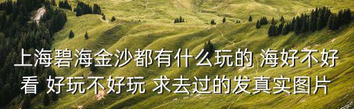 上海碧海金沙都有什么玩的 海好不好看 好玩不好玩 求去過的發真實圖片