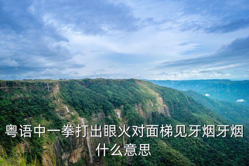 牙煙，粵語中一拳打出眼火對(duì)面梯見牙煙牙煙什么意思