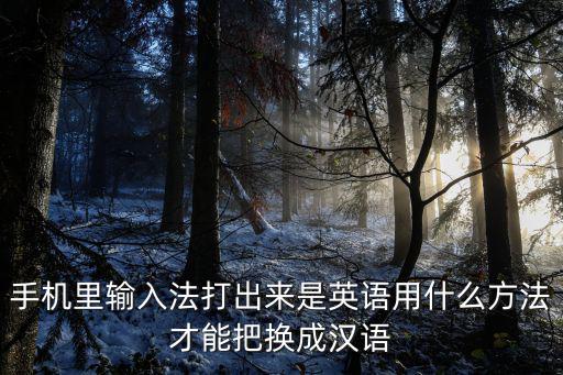 手機(jī)里輸入法打出來是英語用什么方法才能把換成漢語