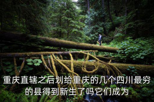 重慶直轄之后劃給重慶的幾個四川最窮的縣得到新生了嗎它們成為