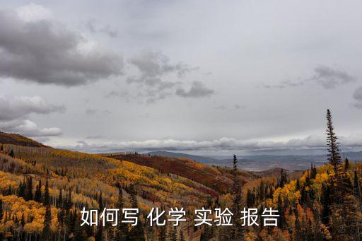 如何寫 化學 實驗 報告