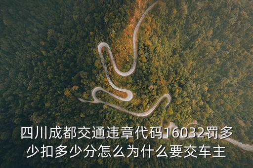四川成都交通違章代碼16032罰多少扣多少分怎么為什么要交車主