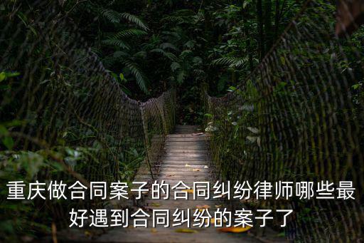 重慶做合同案子的合同糾紛律師哪些最好遇到合同糾紛的案子了