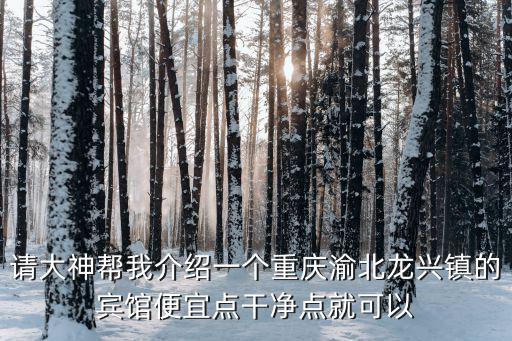 請大神幫我介紹一個重慶渝北龍興鎮(zhèn)的賓館便宜點干凈點就可以