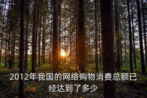 2012年我國的網絡購物消費總額已經達到了多少