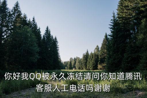 qq解凍人工服務電話24小時，你好我QQ被永久凍結請問你知道騰訊客服人工電話嗎謝謝
