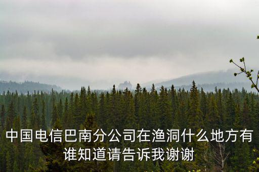 中國電信巴南分公司在漁洞什么地方有誰知道請告訴我謝謝