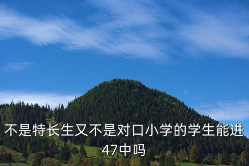 天津市47中對口小學，不是特長生又不是對口小學的學生能進47中嗎