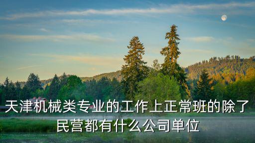 天津機械類專業的工作上正常班的除了民營都有什么公司單位