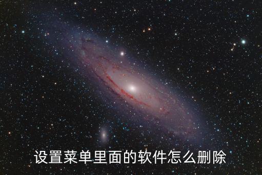 設(shè)置菜單里面的軟件怎么刪除