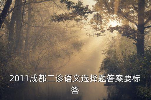 2011成都二診語文選擇題答案要標(biāo)答