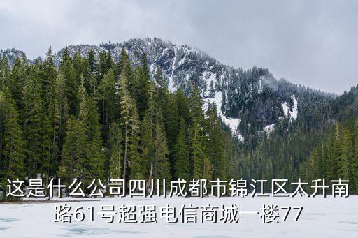 這是什么公司四川成都市錦江區太升南路61號超強電信商城一樓77