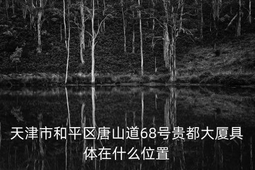 天津市和平區唐山道68號貴都大廈具體在什么位置