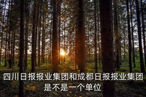 四川日?qǐng)?bào)報(bào)業(yè)集團(tuán)和成都日?qǐng)?bào)報(bào)業(yè)集團(tuán)是不是一個(gè)單位