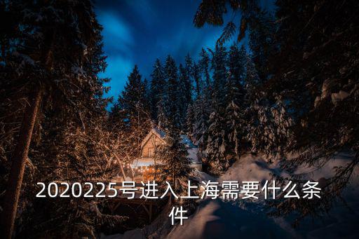 2020225號進入上海需要什么條件