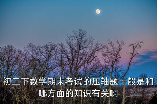 成都市金牛區(qū)初二下數(shù)學考試，初二下數(shù)學期末考試的壓軸題一般是和哪方面的知識有關(guān)啊