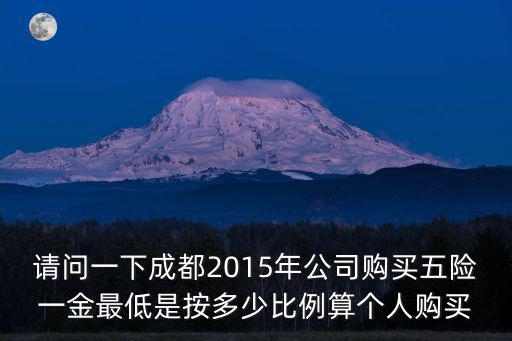 請問一下成都2015年公司購買五險一金最低是按多少比例算個人購買
