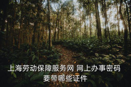 上海12351職工服務網，上海勞動保障服務網 網上辦事密碼 要帶哪些證件