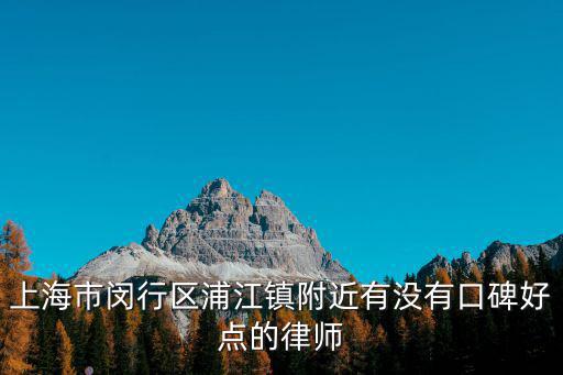 上海市閔行區(qū)浦江鎮(zhèn)附近有沒有口碑好點的律師