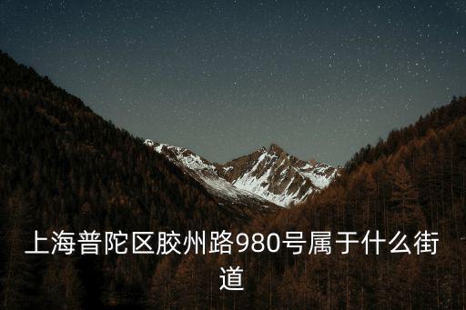 上海普陀區(qū)膠州路980號屬于什么街道