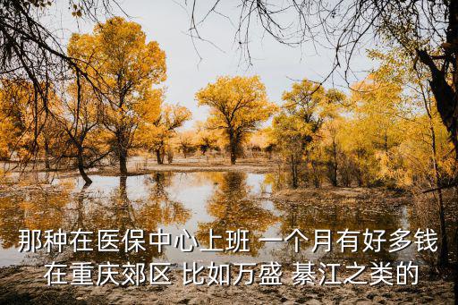 那種在醫保中心上班 一個月有好多錢 在重慶郊區 比如萬盛 綦江之類的