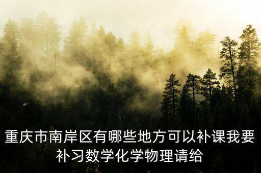 重慶市南岸區有哪些地方可以補課我要補習數學化學物理請給