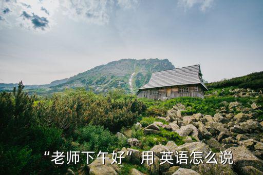 下午好用英語怎么說,第二集:下午好