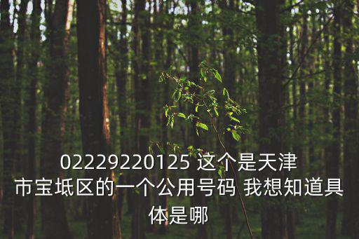 02229220125 這個(gè)是天津市寶坻區(qū)的一個(gè)公用號(hào)碼 我想知道具體是哪