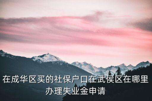 在成華區買的社保戶口在武侯區在哪里辦理失業金申請