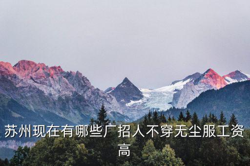 蘇州現在有哪些廠招人不穿無塵服工資高