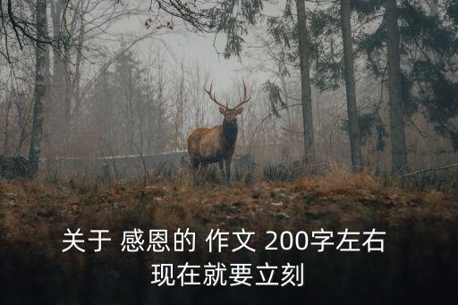 關于 感恩的 作文 200字左右 現在就要立刻