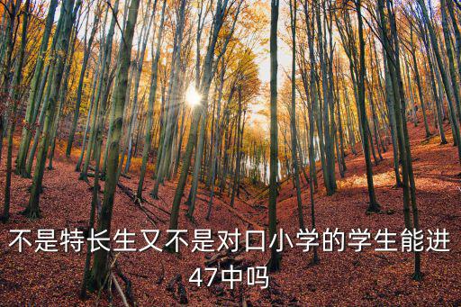 不是特長生又不是對口小學的學生能進47中嗎