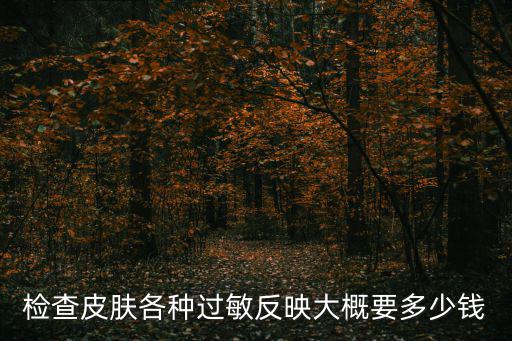 檢查皮膚各種過敏反映大概要多少錢