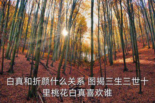 白真和折顏什么關系 圖揭三生三世十里桃花白真喜歡誰