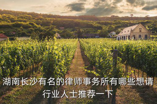 湖南長沙有名的律師事務所有哪些想請行業人士推薦一下