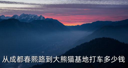 從成都春熙路到大熊貓基地打車多少錢