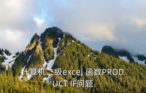 計算機二級excel 函數PRODUCT IF問題